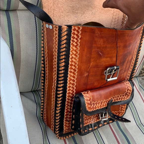 Handmade Mexican leather handbag - Picture 2 of 2